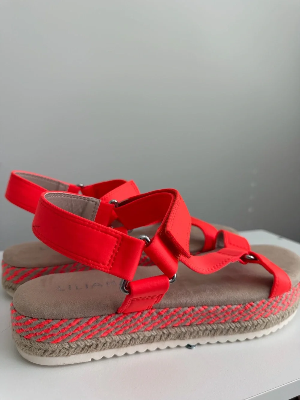 Women’s Neon Orange Platform Sport Sandals